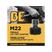 3/8" Female M22 FNPT Adapter Fitting BE Power Equipment