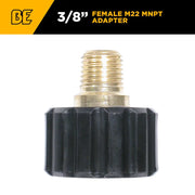 3/8" Female M22 MNPT Adapter Fitting BE Power Equipment