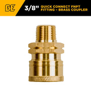 3/8" MNPT 4,000PSI Quick Connect Brass Coupler BE Power Equipment