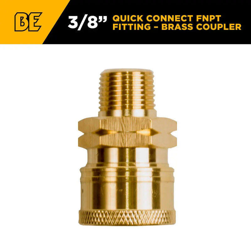 3/8" MNPT 4,000PSI Quick Connect Brass Coupler BE Power Equipment