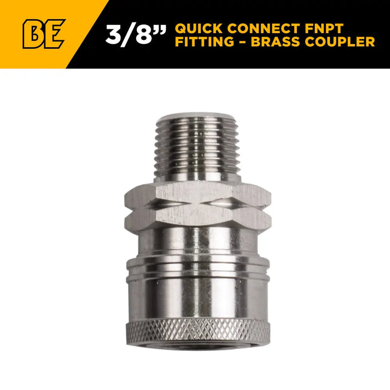 3/8" MNPT 6,000PSI Quick Connect Stainless Steel Coupler BE Power Equipment