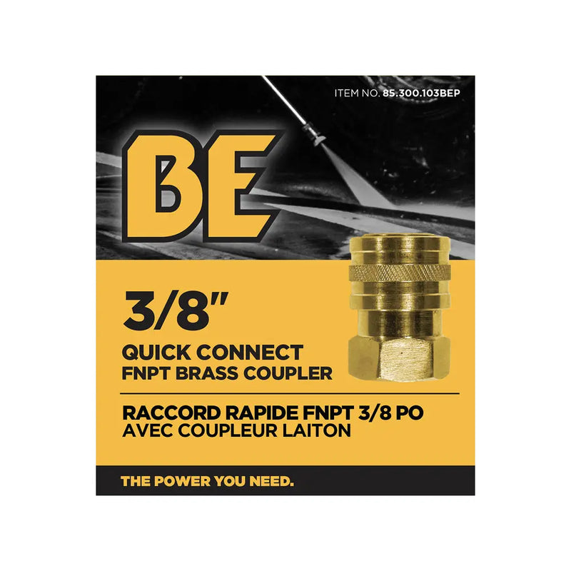 3/8" Quick Connect FNPT Fitting – Brass Coupler BE Power Equipment