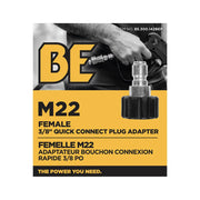 3/8" Quick Connect Female M22 FNPT Adapter Fitting BE Power Equipment