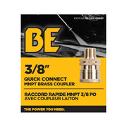 3/8" Quick Connect MNPT Brass Coupler BE Power Equipment
