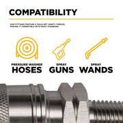 3/8" Quick Connect MNPT Stainless Steel Coupler BE Power Equipment