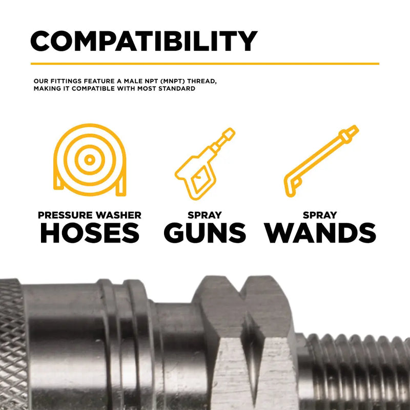 3/8" Quick Connect MNPT Stainless Steel Coupler BE Power Equipment