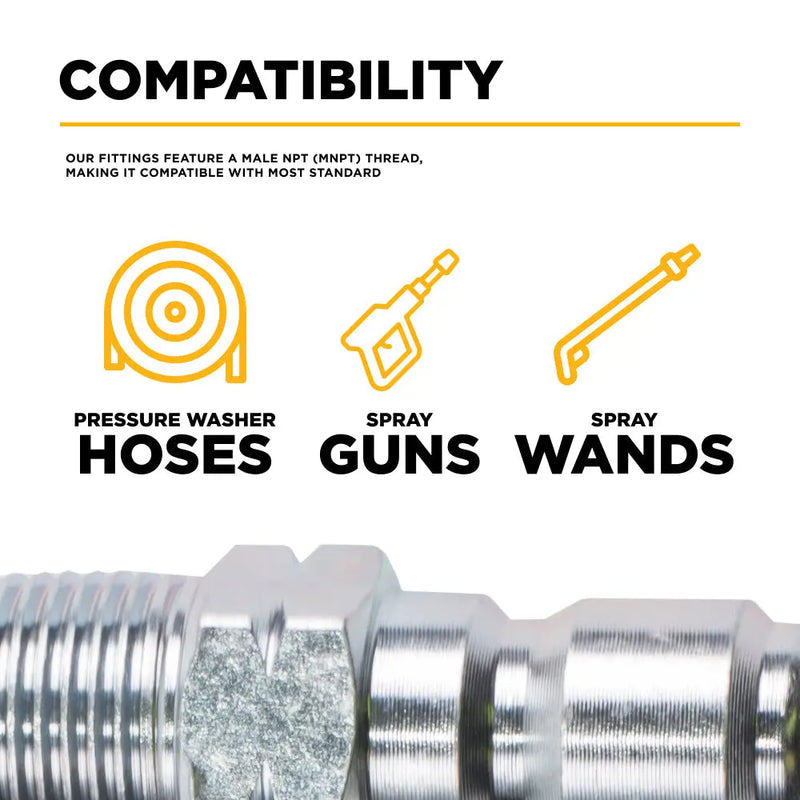 3/8" Quick Connect MNPT Stainless Steel Plug BE Power Equipment