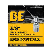 3/8" Quick Connect MNPT Stainless Steel Plug BE Power Equipment