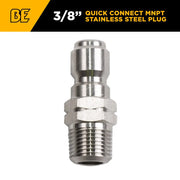 3/8" Quick Connect MNPT Stainless Steel Plug BE Power Equipment