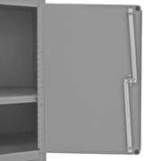Durham Mobile Bench Cabinet With 5" X 1-1/4" Polyurethane Casters, (2) Rigid And (2) Swivel, 2 Doors
