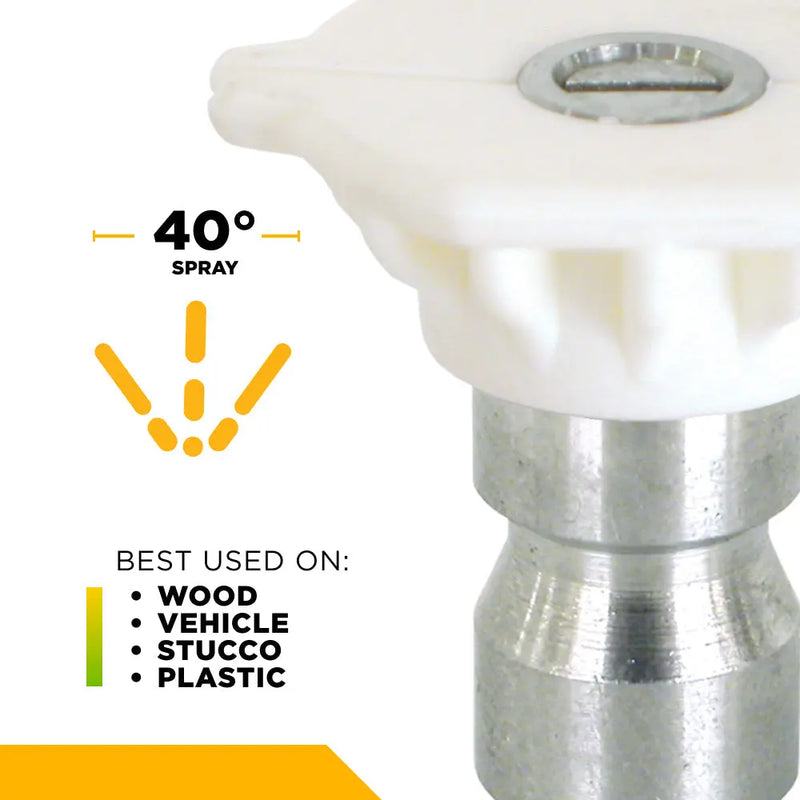 3.5 Quick Connect Pressure Washer Nozzle Set with 0°, 15°, 40°, and Soaper Nozzles BE Power Equipment