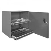Durham Aerosol Storage Cabinet, Steel, 2 Sliding Shelves, 1 Door, Holds 48 Aerosol Cans