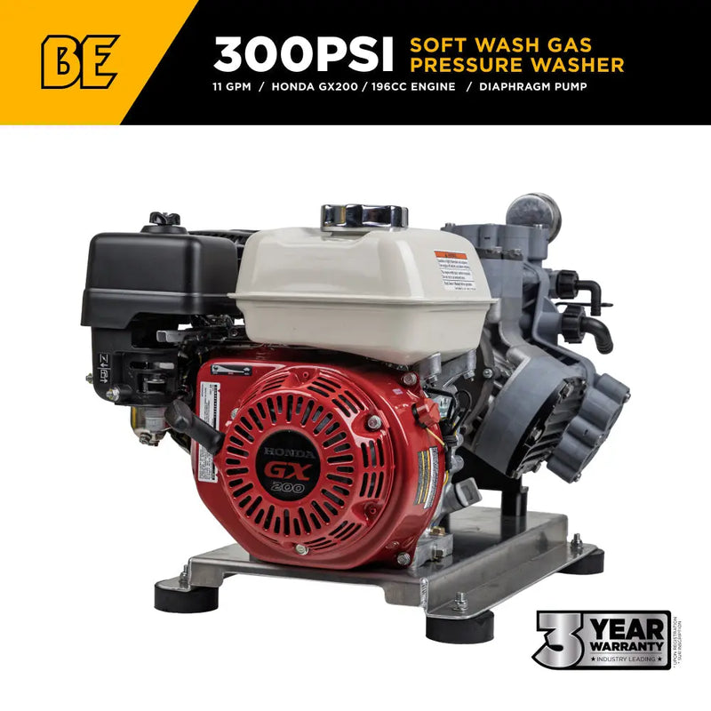300 PSI 11.0 GPM Gas Soft Wash Unit - SW1165HC2 BE Power Equipment
