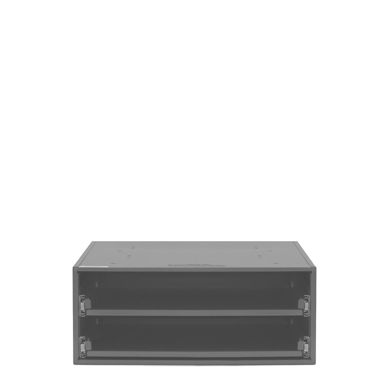 Durham Large Bearing Slide Rack, Holds 2 Compartment Boxes, Heavy Duty, Steel, Gray