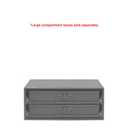 Durham Large Bearing Slide Rack, Holds 2 Compartment Boxes, Heavy Duty, Steel, Gray