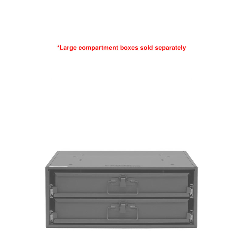 Durham Large Bearing Slide Rack, Holds 2 Compartment Boxes, Heavy Duty, Steel, Gray