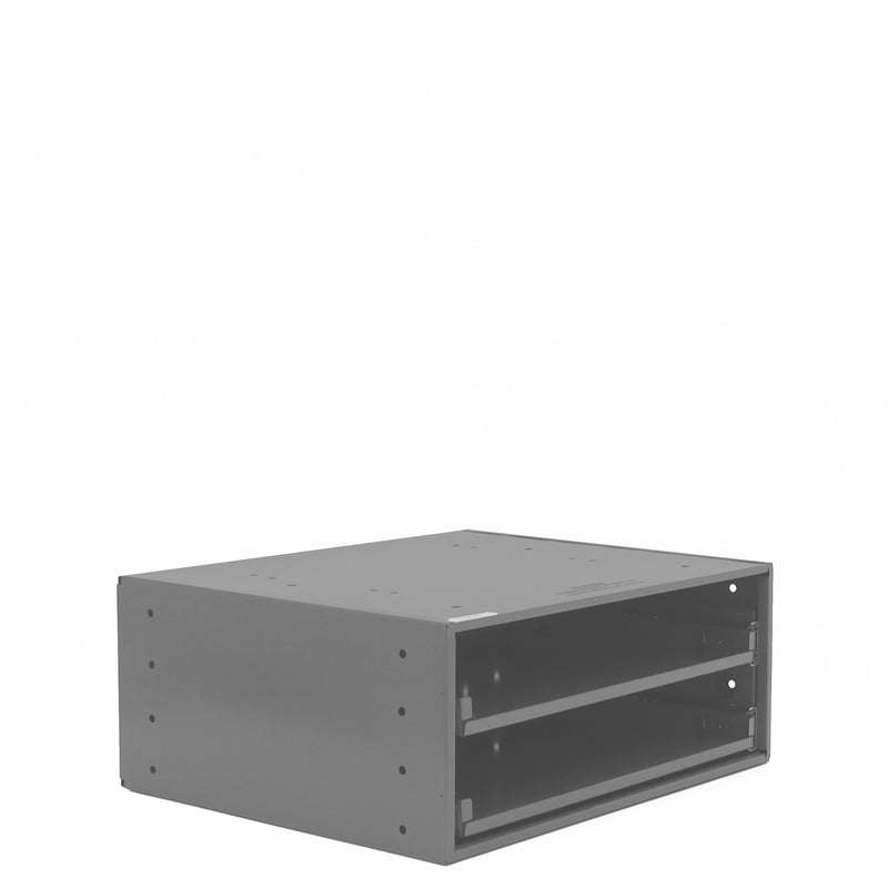 Durham Large Bearing Slide Rack, Holds 2 Compartment Boxes, Heavy Duty, Steel, Gray