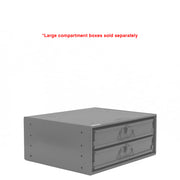 Durham Large Bearing Slide Rack, Holds 2 Compartment Boxes, Heavy Duty, Steel, Gray