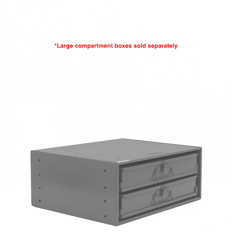 Durham Large Bearing Slide Rack, Holds 2 Compartment Boxes, Heavy Duty, Steel, Gray