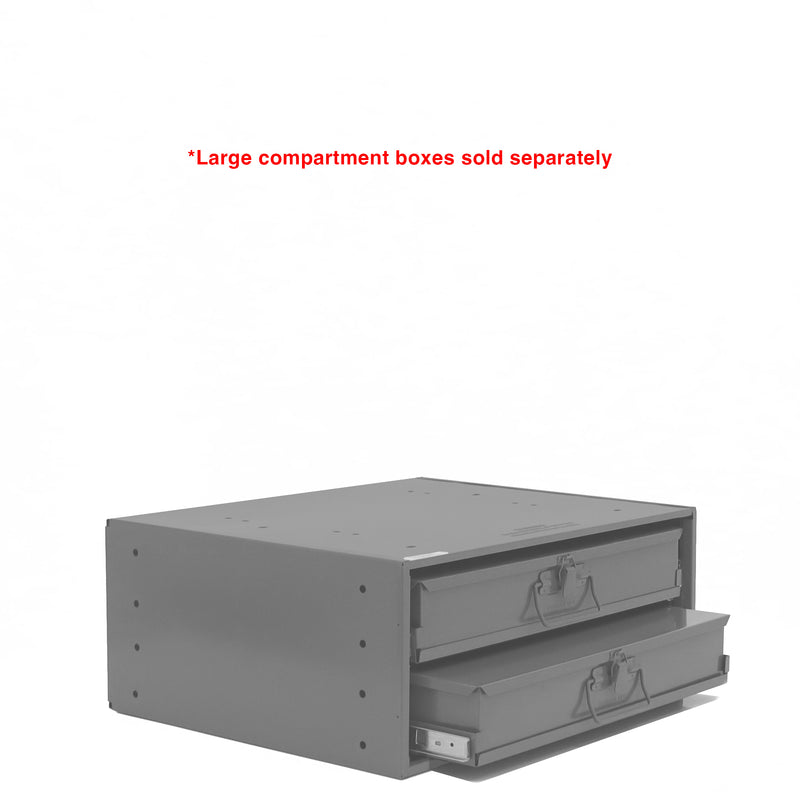 Durham Large Bearing Slide Rack, Holds 2 Compartment Boxes, Heavy Duty, Steel, Gray