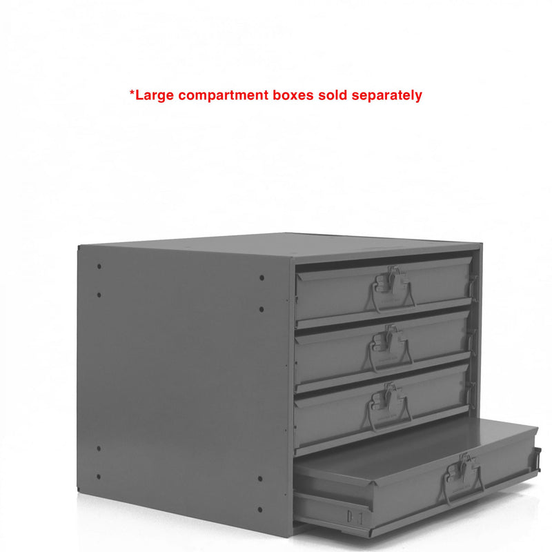 Durham Easy Glide Slide Rack With 4 Sliding Drawer Racks For Use With Large Compartment Boxes, Steel