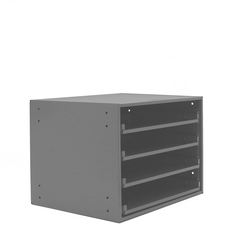 Durham Large Bearing Slide Rack, Holds 4 Compartment Boxes, Heavy Duty, Steel, Gray