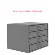 Durham Large Bearing Slide Rack, Holds 4 Compartment Boxes, Heavy Duty, Steel, Gray