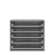 Durham Slide Rack, Heavy Duty Bearing Slides, Holds 5 Large Compartment Boxes, Gray