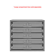 Durham Slide Rack, Heavy Duty Bearing Slides, Holds 5 Large Compartment Boxes, Gray