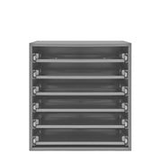 Durham Small bearing slide rack, 6 compartments, gray