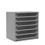 Durham Small bearing slide rack, 6 compartments, gray