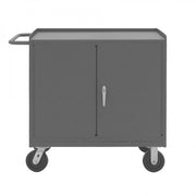Durham Mobile Bench Cabinet With 6" X 2" Phenolic Bolt-On Casters, (2) Rigid And (2) Swivel