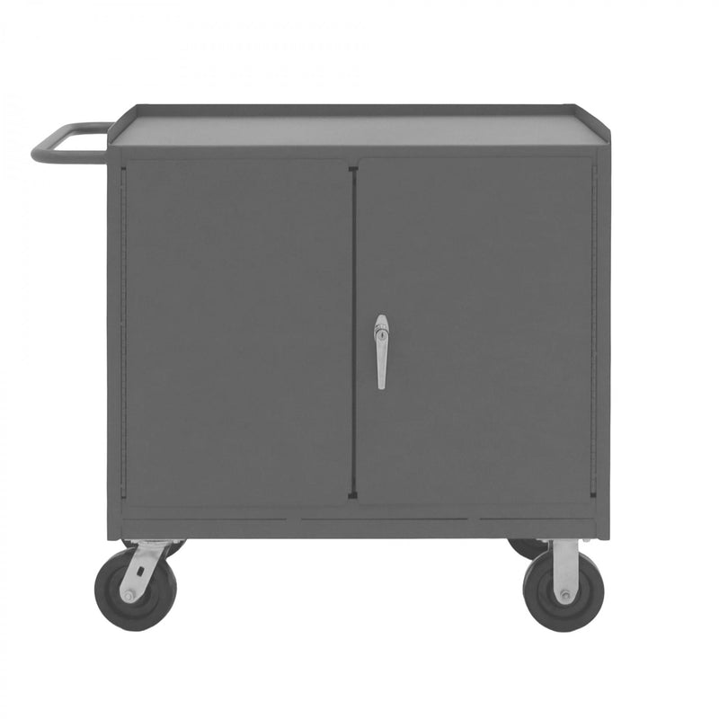 Durham Mobile Bench Cabinet With 6" X 2" Phenolic Bolt-On Casters, (2) Rigid And (2) Swivel