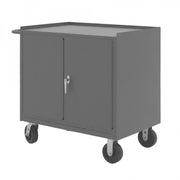 Durham Mobile Bench Cabinet With 6" X 2" Phenolic Bolt-On Casters, (2) Rigid And (2) Swivel