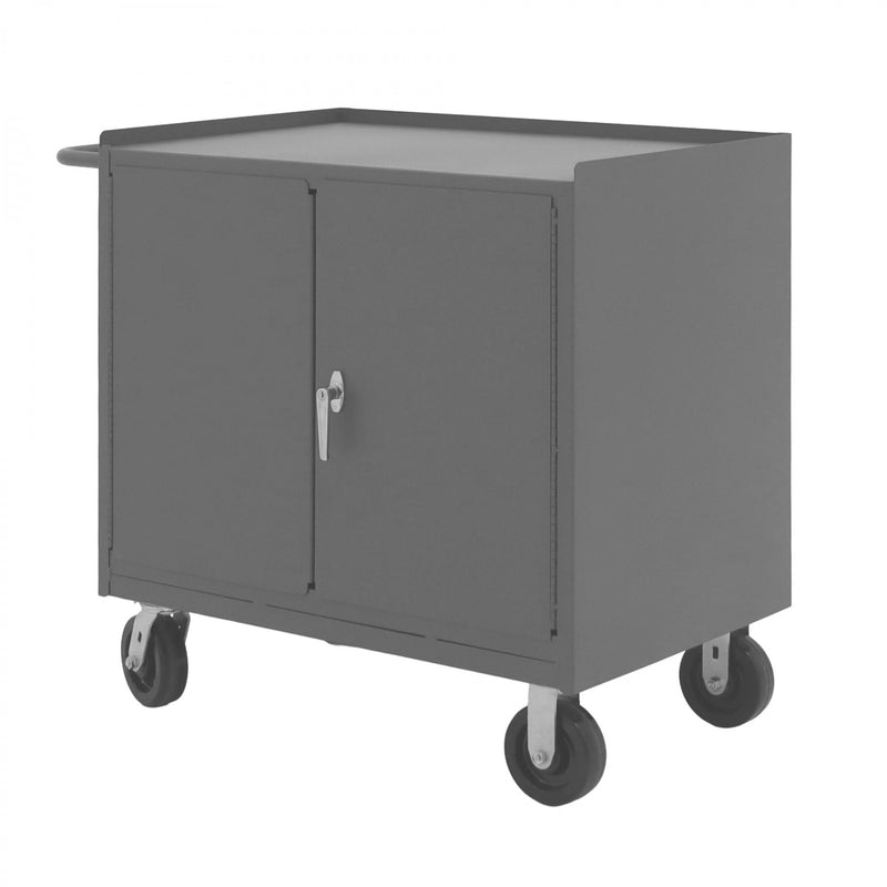 Durham Mobile Bench Cabinet With 6" X 2" Phenolic Bolt-On Casters, (2) Rigid And (2) Swivel