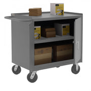 Durham Mobile Bench Cabinet With 6" X 2" Phenolic Bolt-On Casters, (2) Rigid And (2) Swivel