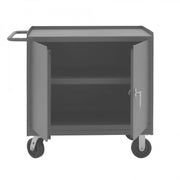 Durham Mobile Bench Cabinet With 6" X 2" Phenolic Bolt-On Casters, (2) Rigid And (2) Swivel