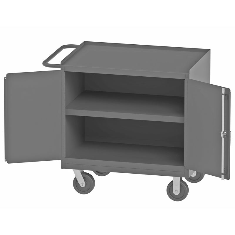 Durham Mobile Bench Cabinet With 6" X 2" Phenolic Bolt-On Casters, (2) Rigid And (2) Swivel