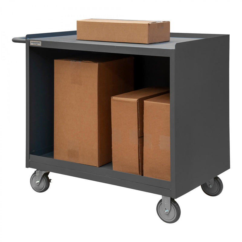 Durham Mobile Bench Cabinet With 5" X 1-1/4" Polyurethane Casters, (2) Rigid And (2) Swivel, No Doors