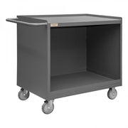 Durham Mobile Bench Cabinet With 5" X 1-1/4" Polyurethane Casters, (2) Rigid And (2) Swivel, No Doors