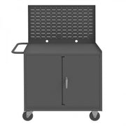 Durham Mobile Workstation With 5" X 1-1/4" Polyolefin Casters, (2) Rigid, (2) Swivel With Side Brakes