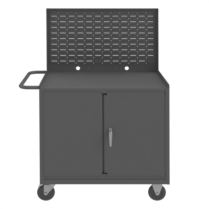 Durham Mobile Workstation With 5" X 1-1/4" Polyolefin Casters, (2) Rigid, (2) Swivel With Side Brakes