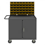 Durham Mobile Workstation With 5" X 1-1/4" Polyolefin Casters, (2) Rigid, (2) Swivel With Side Brakes