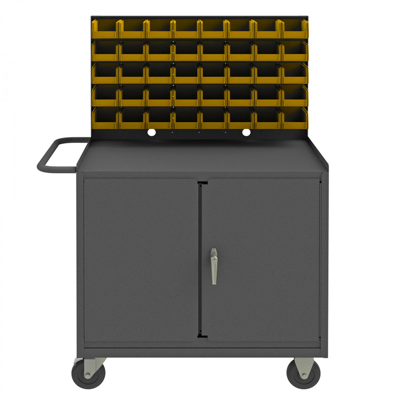 Durham Mobile Workstation With 5" X 1-1/4" Polyolefin Casters, (2) Rigid, (2) Swivel With Side Brakes