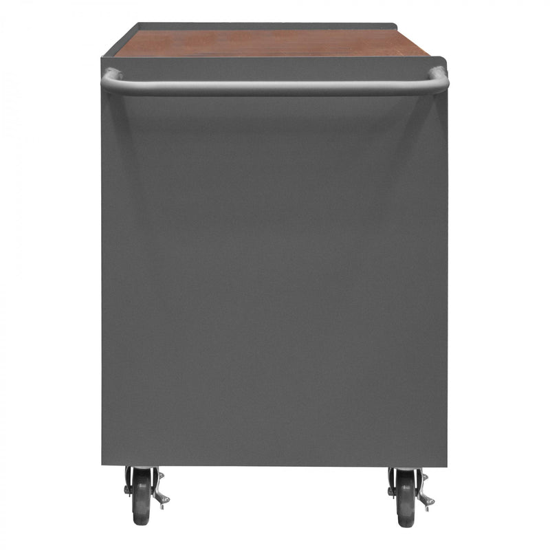 Durham Mobile Bench Cabinet With 5" X 1-1/4" Polyurethane Casters, (2) Rigid And (2) Swivel, 1 Shelf