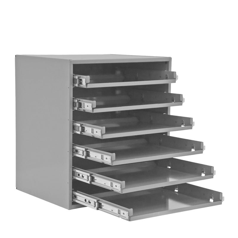Durham Heavy Duty Bearing Slide Rack, Cold-Rolled Steel, 6 Sliding Compartments