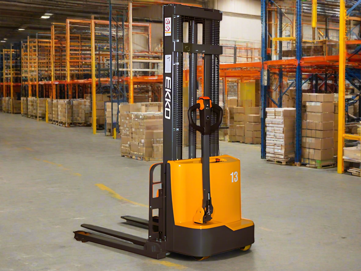 EKKO Full Powered Straddle Stacker 2800 lb Cap., 138" Height - EB13C-138