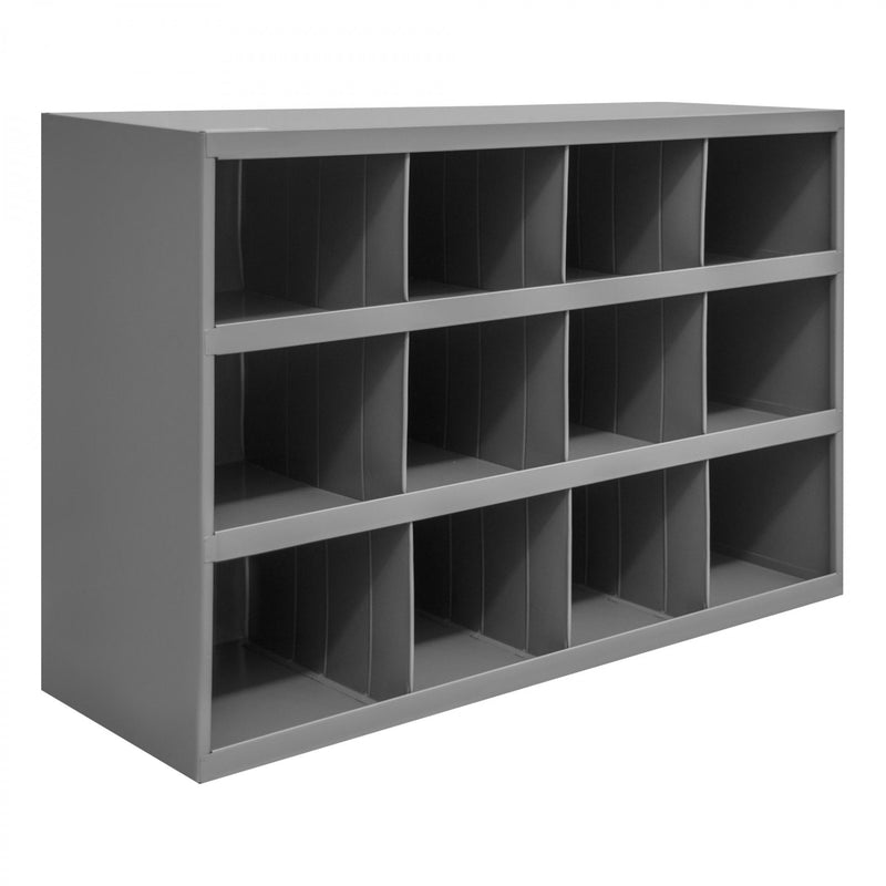 Durham 12" Deep, 12 Opening Bin, Gray