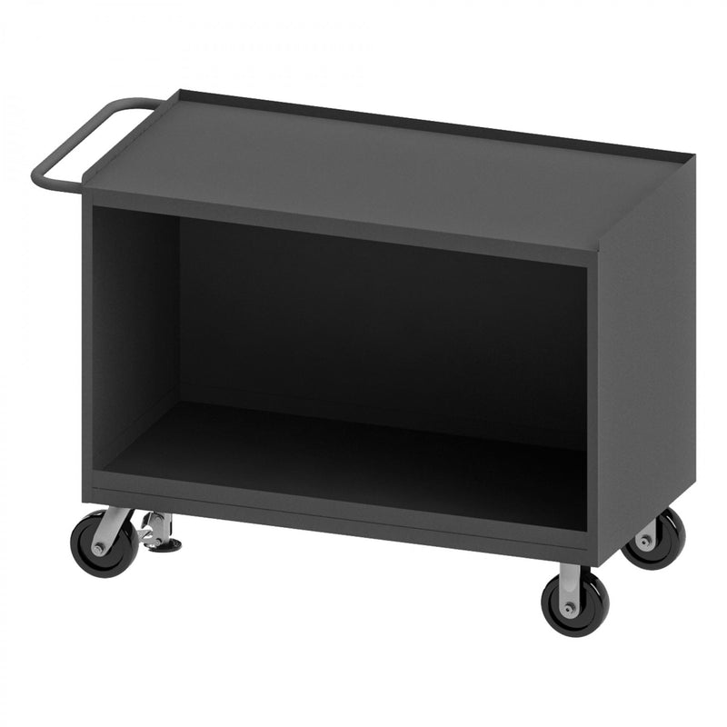 Durham Mobile Bench Cabinet With 5" X 1-1/4" Polyurethane Casters, (2) Rigid And (2) Swivel, No Doors