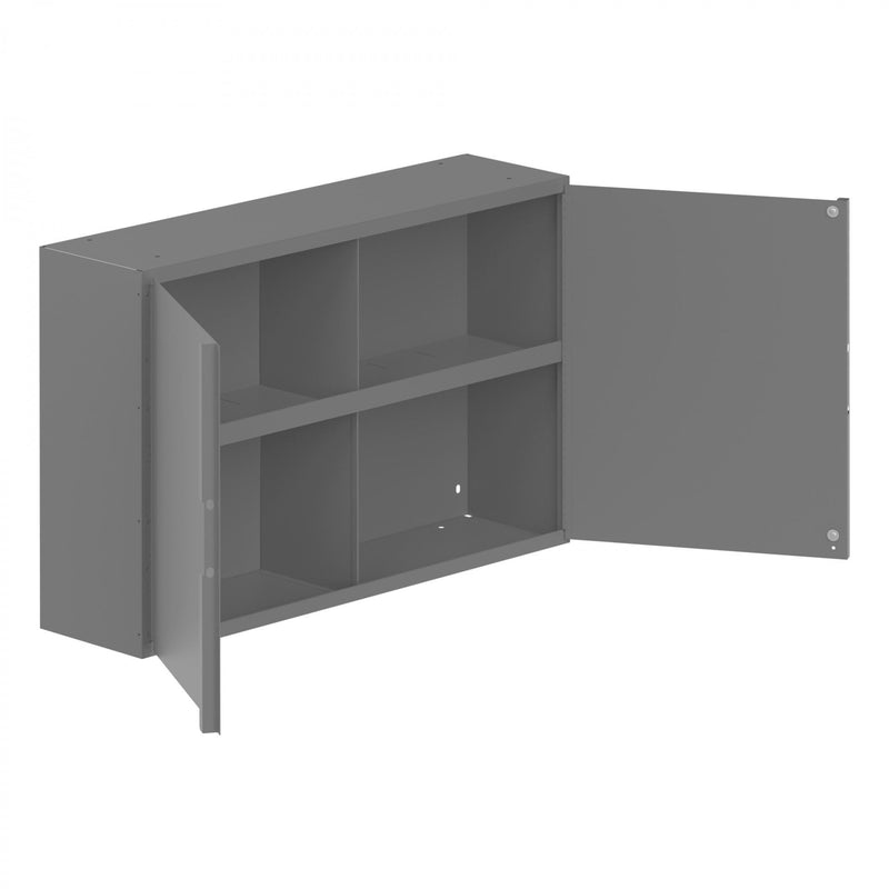 Durham 12″ Deep Cabinet, 1 Shelf, 4 Sections, 33-13/16  X 12-3/8 X 24, Gray